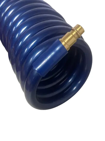 RV Spray Down Water Hose 15' Coil W/ Spray Nozzle To Quick Connect