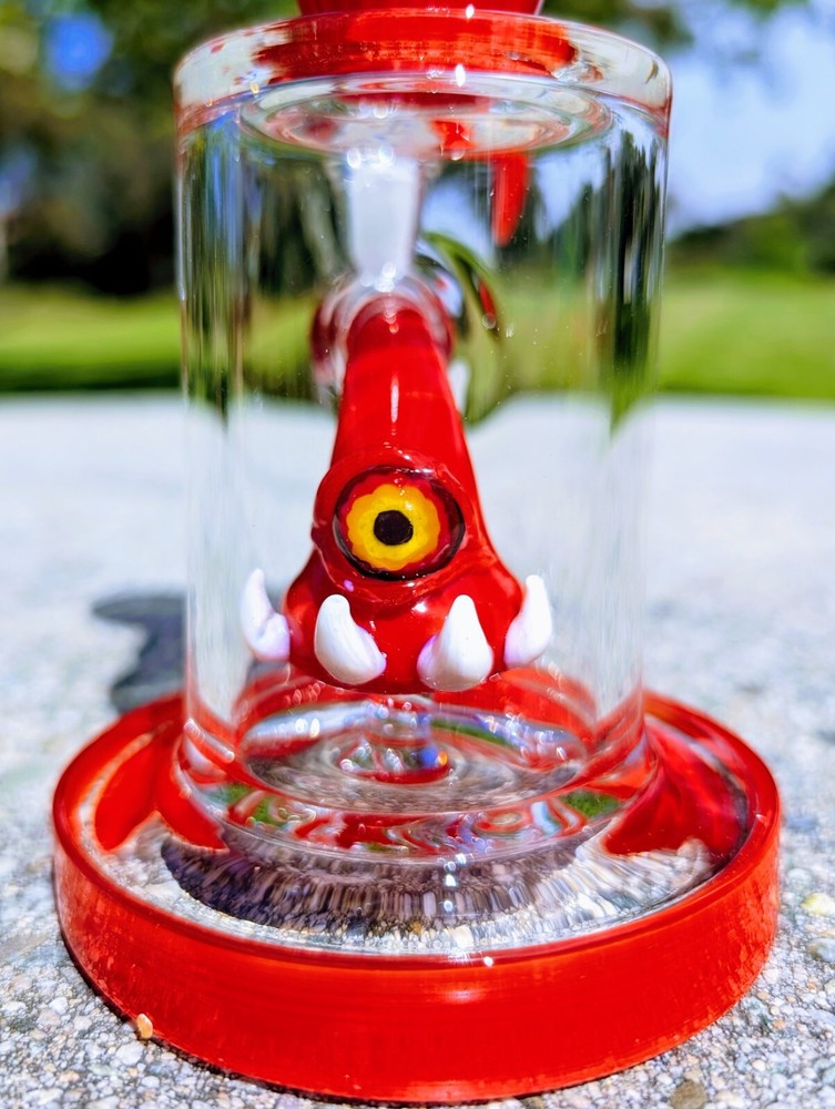 8" Cherry Cyclops Bong With Screen Filter Bowl Premium Quality Water Pipe Hookah