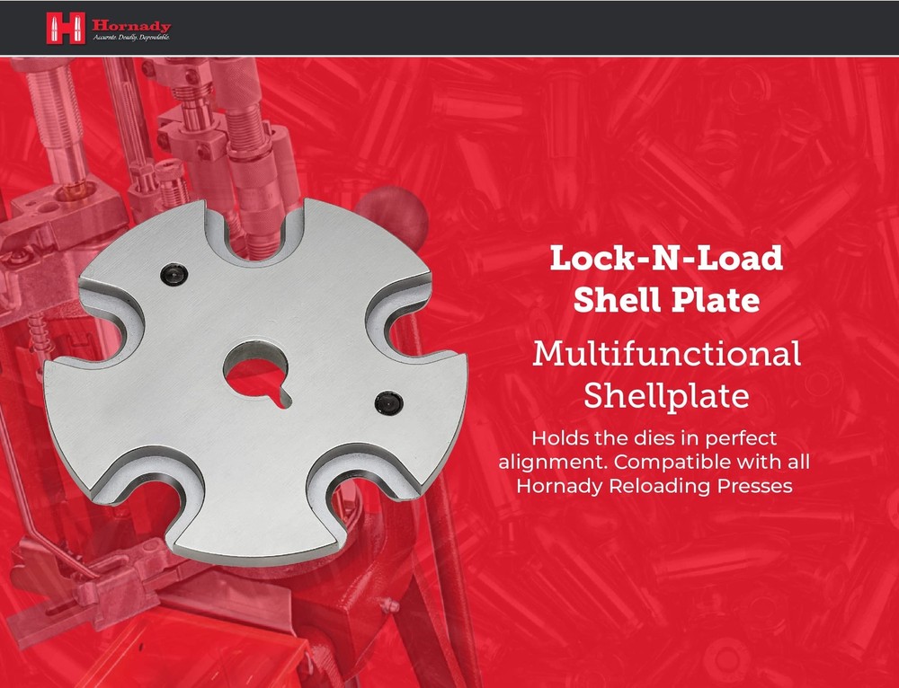 Hornady Lock N Load Shell Plate – for Reliable Caliber Changes on Your Lock-N...