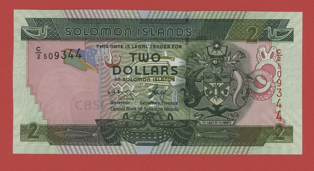 SOLOMON ISLANDS  2  DOLLARS ( 2004 )  PICK # 25a UNC