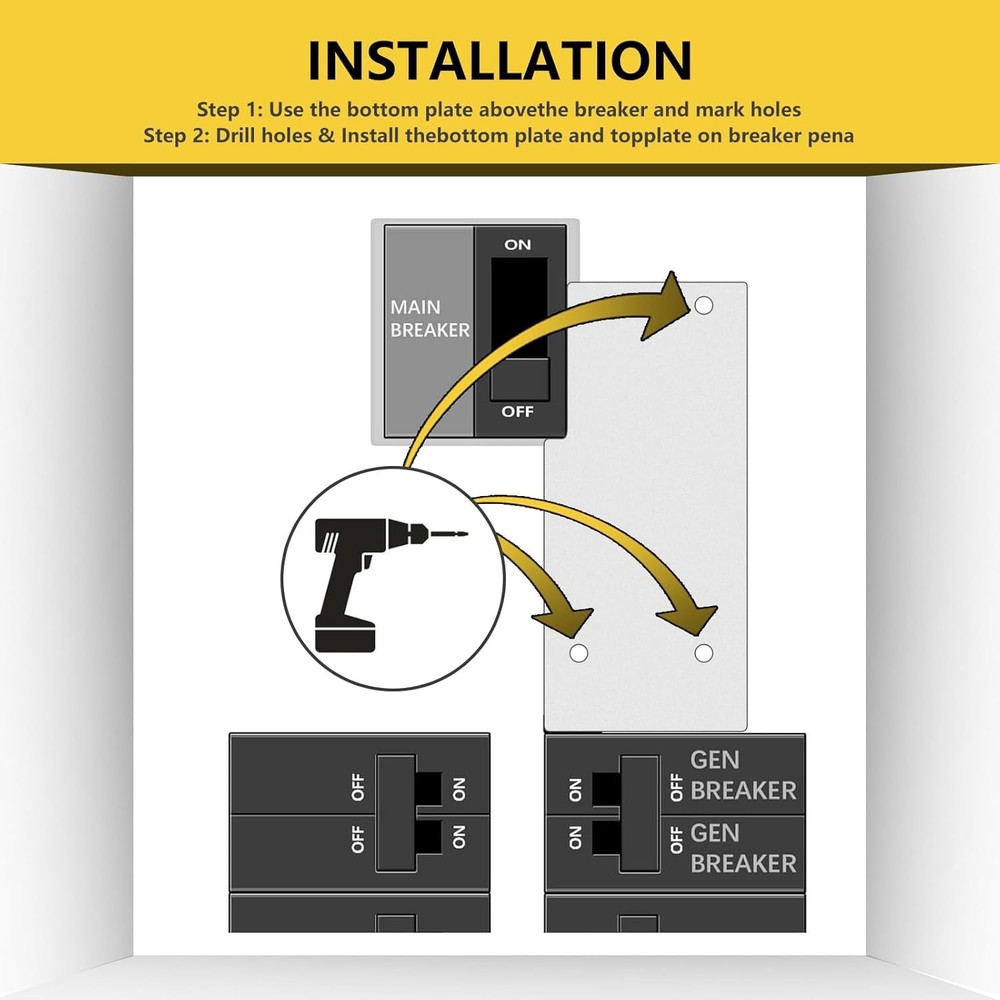 Generator Interlock Kit Compatible with Square D Vertical Main 150 or 200 amp br