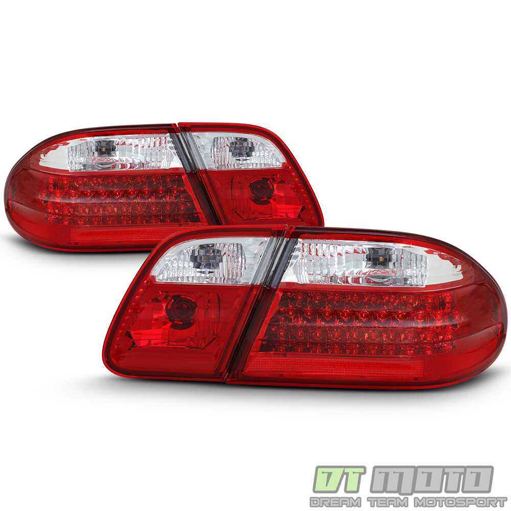 1996-2002 Mercede-Benz W210 E300 E320 E430 E55 Red Clear LED Tail Lights Lamps