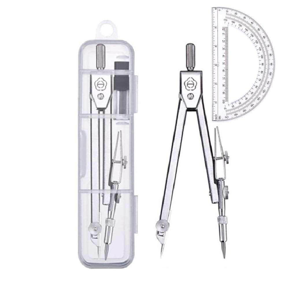 Protractor and Compass Set, Compass Protractor Set, Protractor, Compass for G...