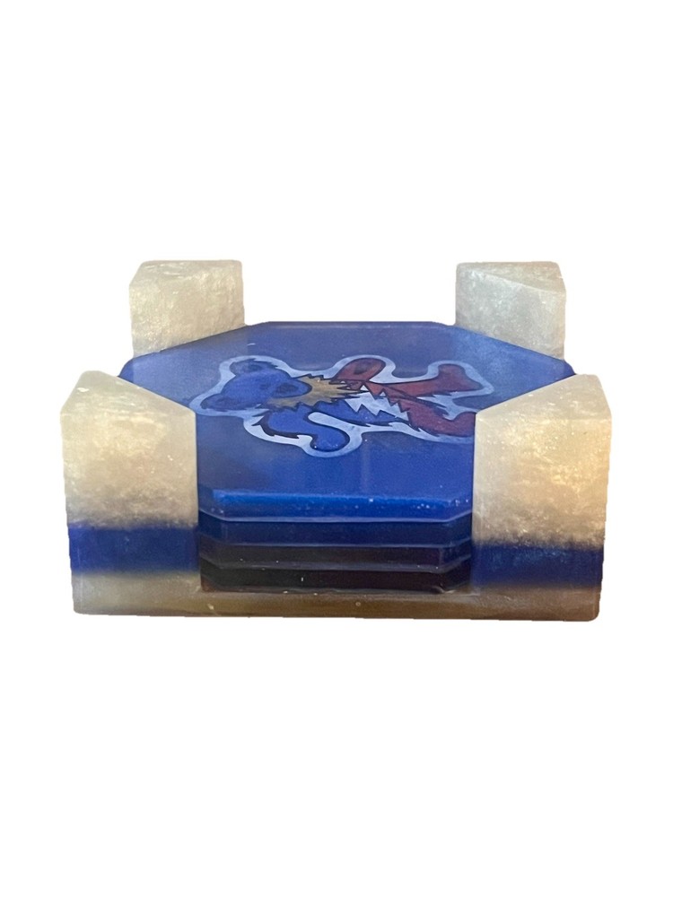 Handmade Grateful Dead Resin Coaster Set