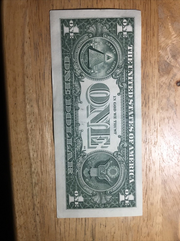 Fancy $1. Bill Error w/Offset Print/Cut Obv. & Rev.