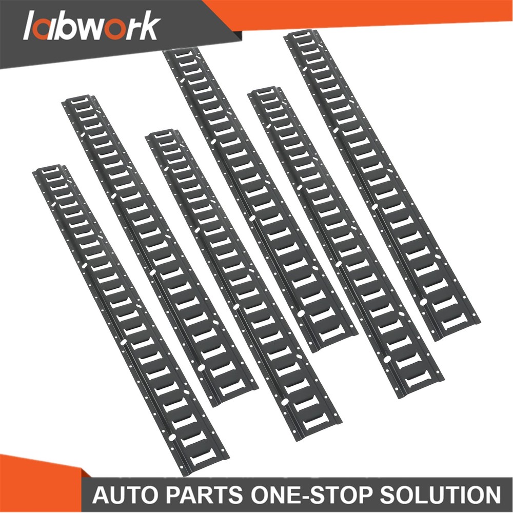 Labwork 6 Pack 4' E Track Tie Down Rail Galvanized Steel Rail Powder-Coat Black