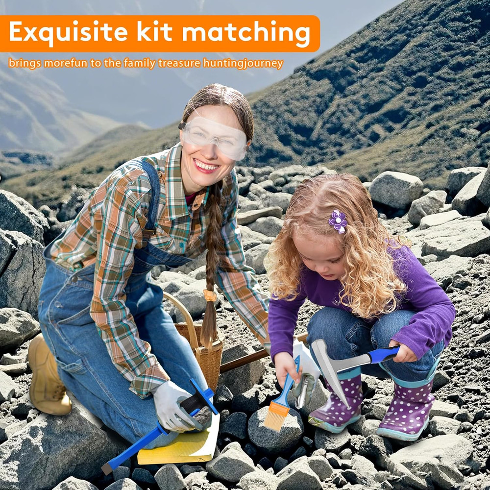 27Pcs Geology Tool Kits，Rock Mining Tools，Rock Hounding Tools with Exquisite Acc