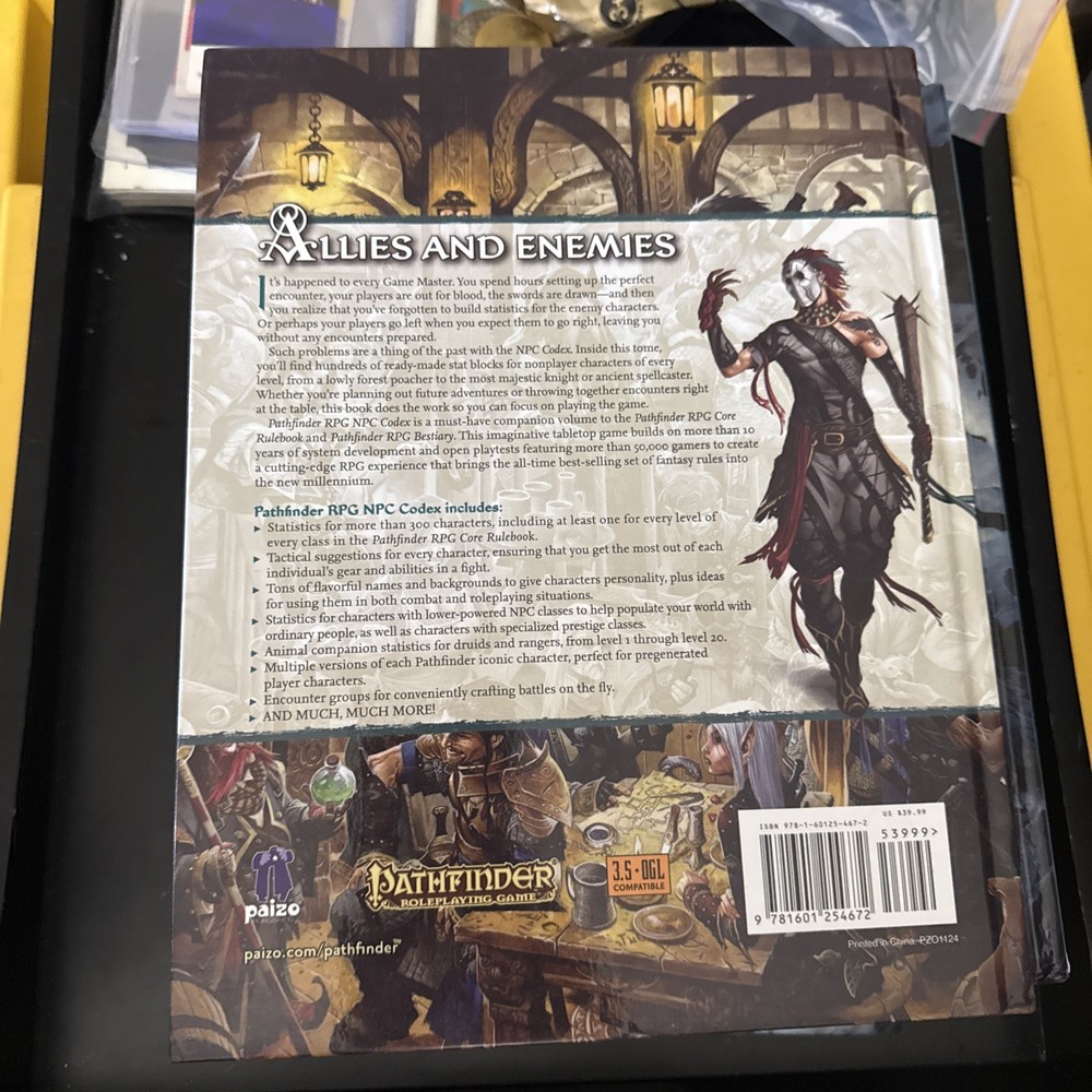 Pathfinder NPC Codex, 1st Print Hardcover Paizo