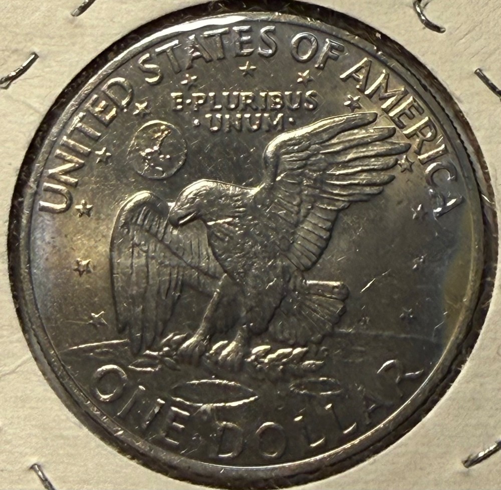 1972 Ike Dollar- light rainbow toning