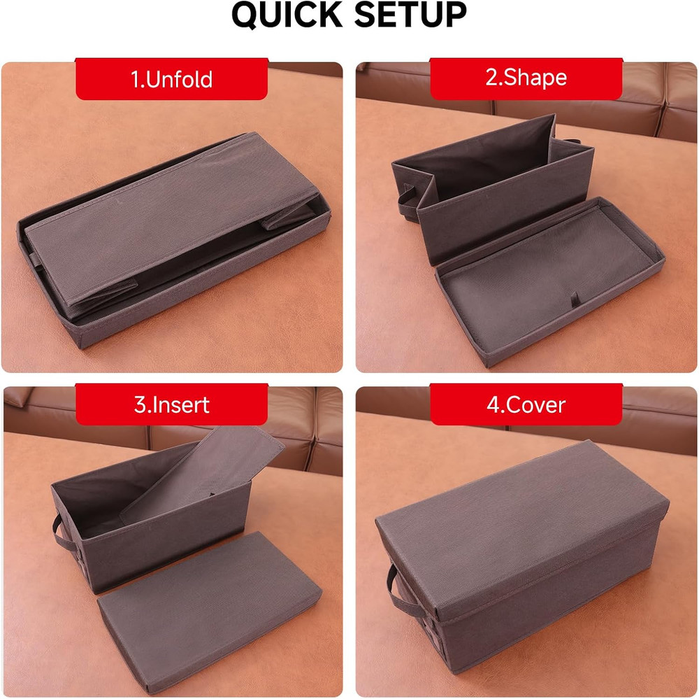 DVD Storage Box 2 Pack – Brown Sturdy Media Organizer with Lids, Stackable Stora