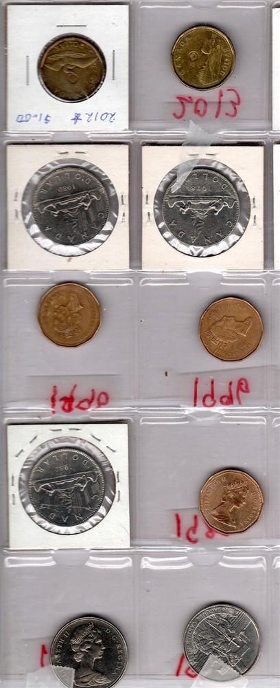 1968-2015 CANADA DOLLAR COINS 20 DIFFERENT MOST HIGH CONDITION
