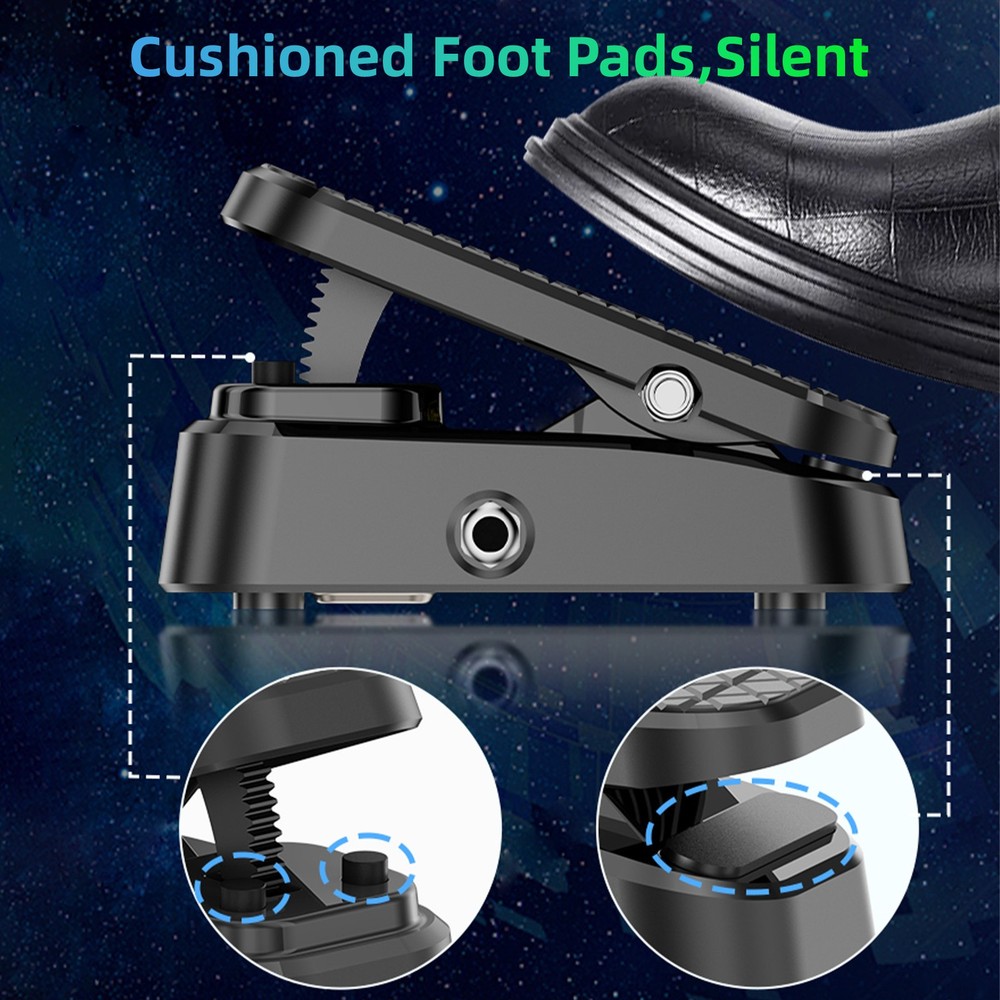 Volume Expression Guitar Effect Pedal Dual Control Silent Stereo Interface V4T2