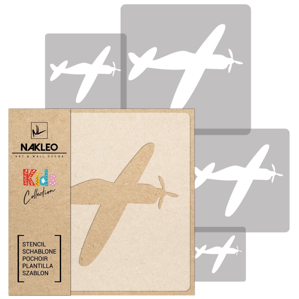 KIDS Reusable Plastic Stencils (5 pcs) // PLANE #1