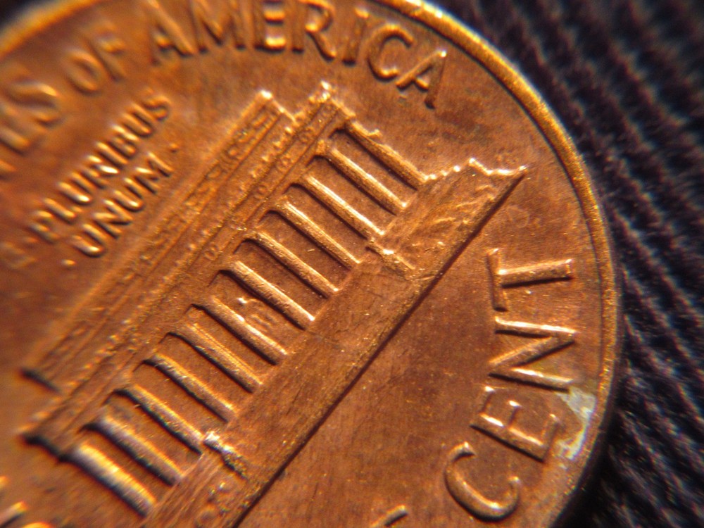 1971 D Lincoln Penny with Reverse Die Chip Error