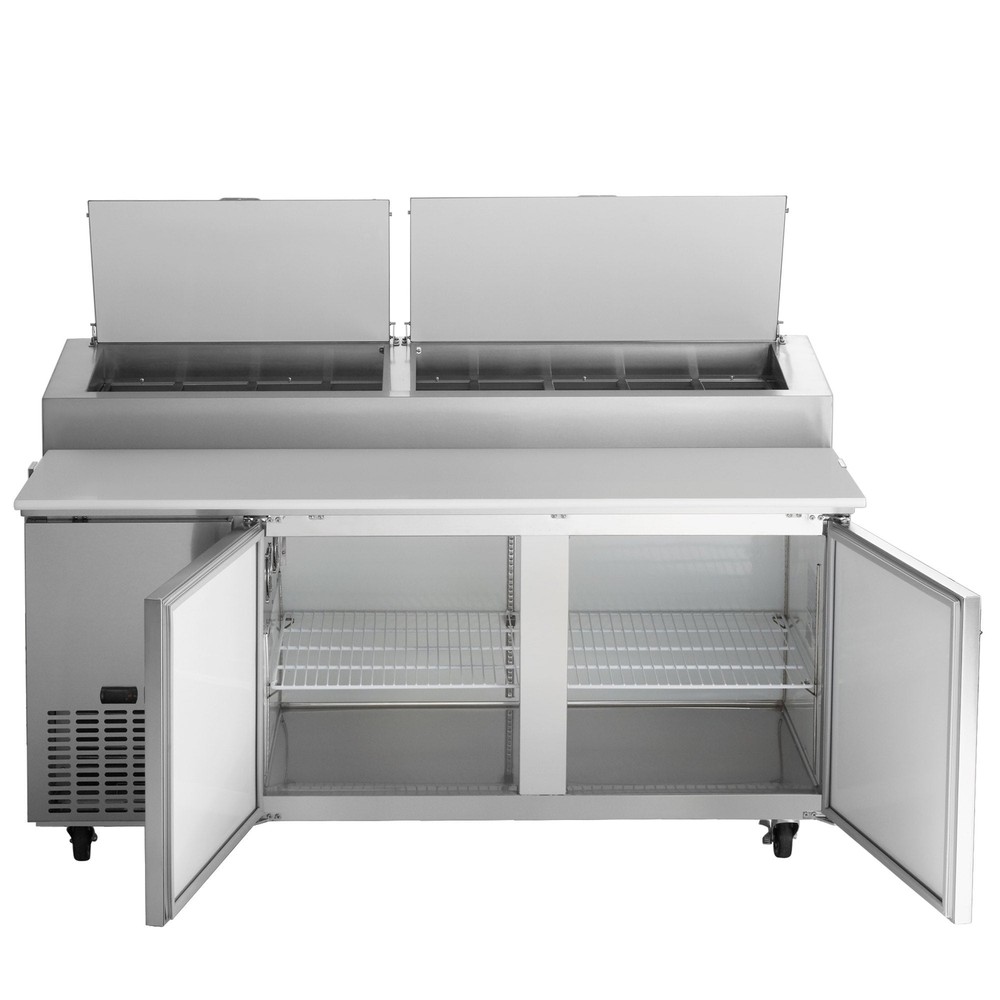 71" 2 Door Refrigerated Pizza Prep Table