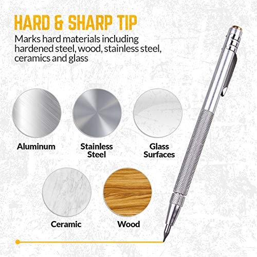 Deburring Tool - 10 Extra Blades and Scribe Pen and Zipper Storage Case -