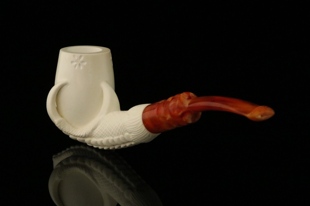srv - Eagle's Claw Block Meerschaum Pipe with fitted case M3894