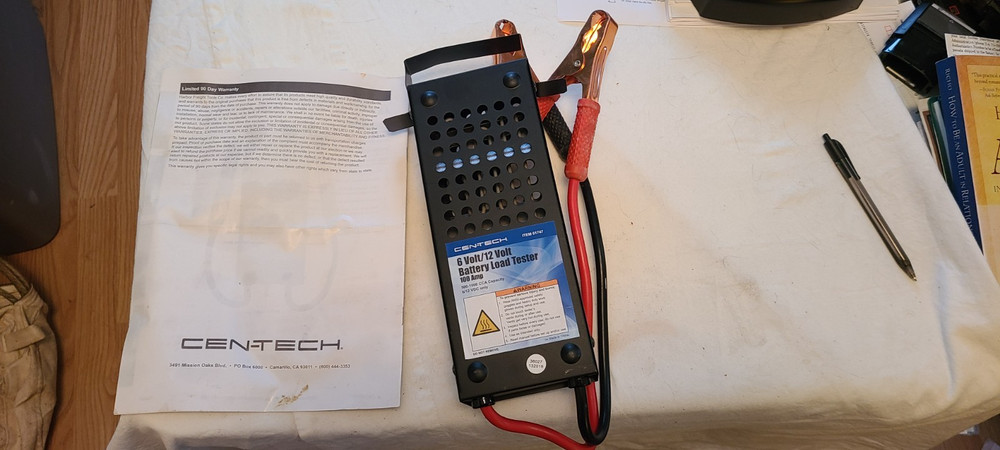 Cen-Tech Battery Load Tester 100 Amp Load Type 6 Volt & 12 Volt With Manual