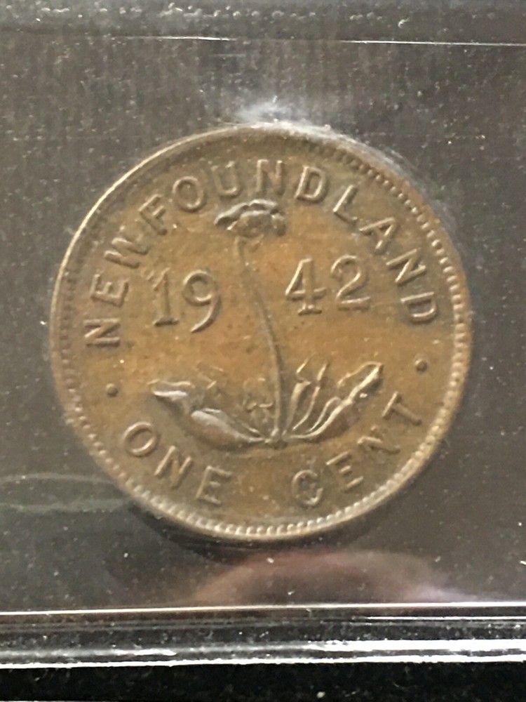1942 ICCS Graded, Newfoundland Small One Cent,**AU-55**