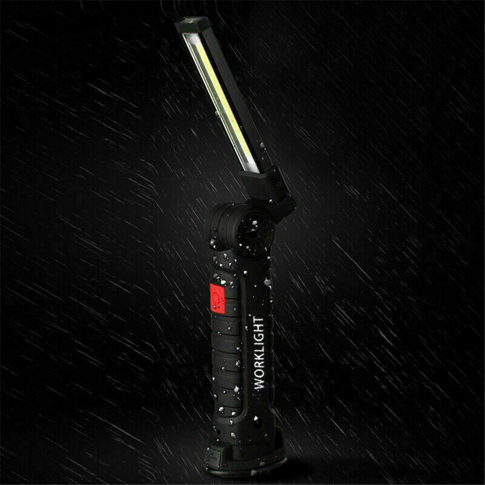 2 Super Bright USB Rechargeable COB LED Work Light Flashlight Folding Torch Lamp