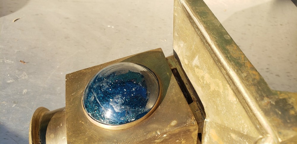 Extremely heavy antique bronze lamp from a steamer ship !!!