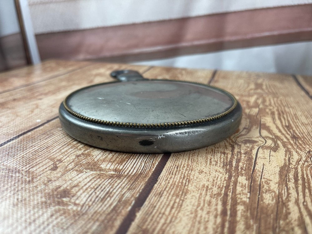 VIctorian hand mirror vintage grey 9 inches