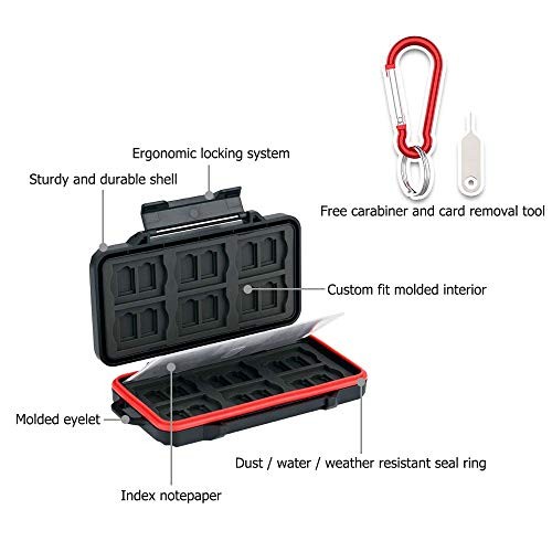 48 Slots Weatherproof Memory Card Carrying Case Holder for CFexpress Type B,