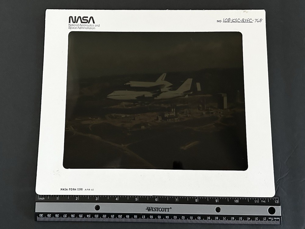 1983 NASA KSC Space Shuttle Orbiter 747 Transport Presentation Transparency