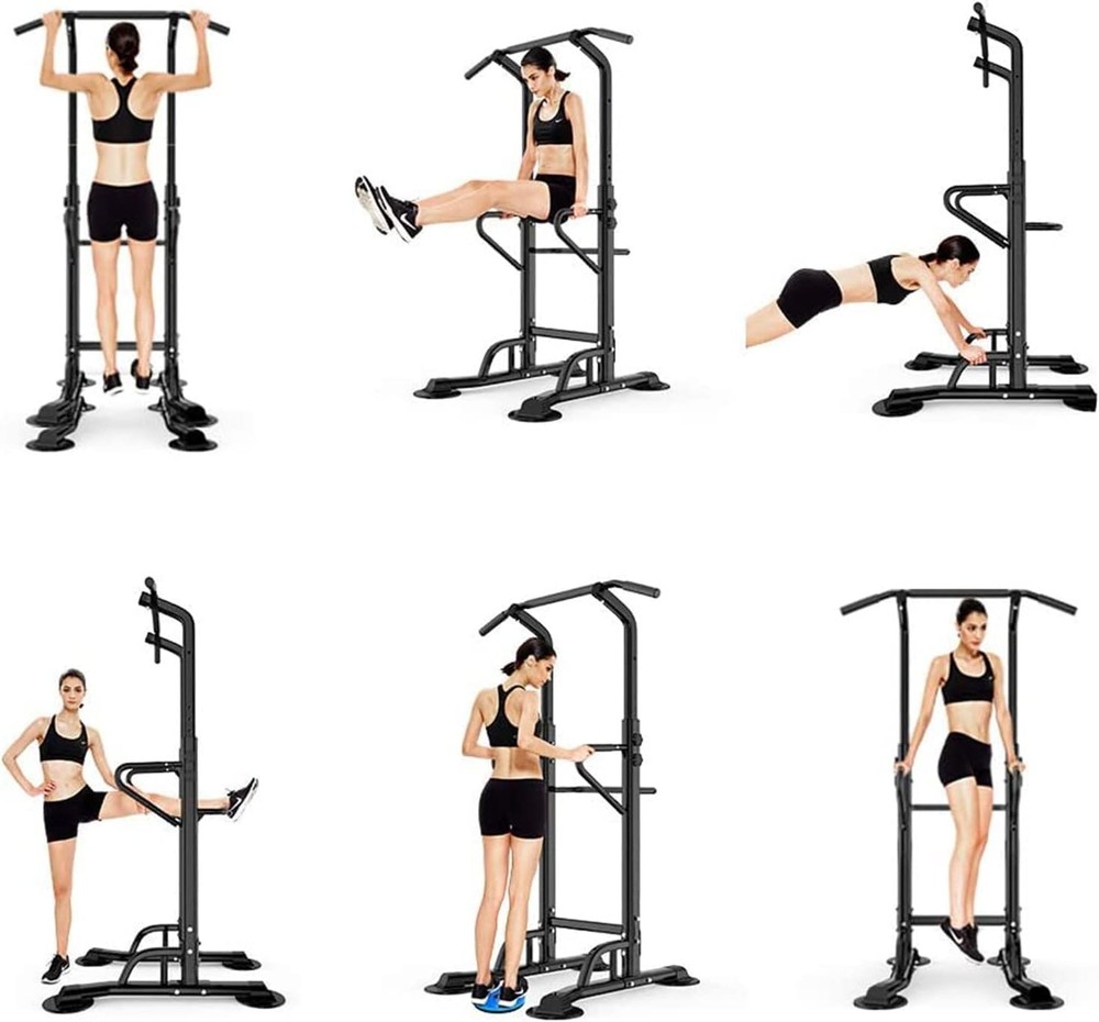 Power Tower Adjustable Height Pull Up & Dip Station Multi-Function Home Strength