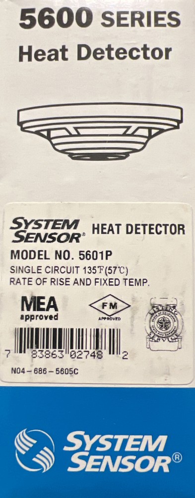 System Sensor Heat Detector 5600 Series 5601p