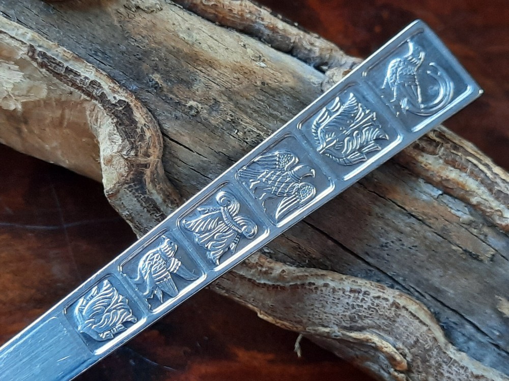 830S Silver David Andersen Bird Tile Baby Spoon, No mono