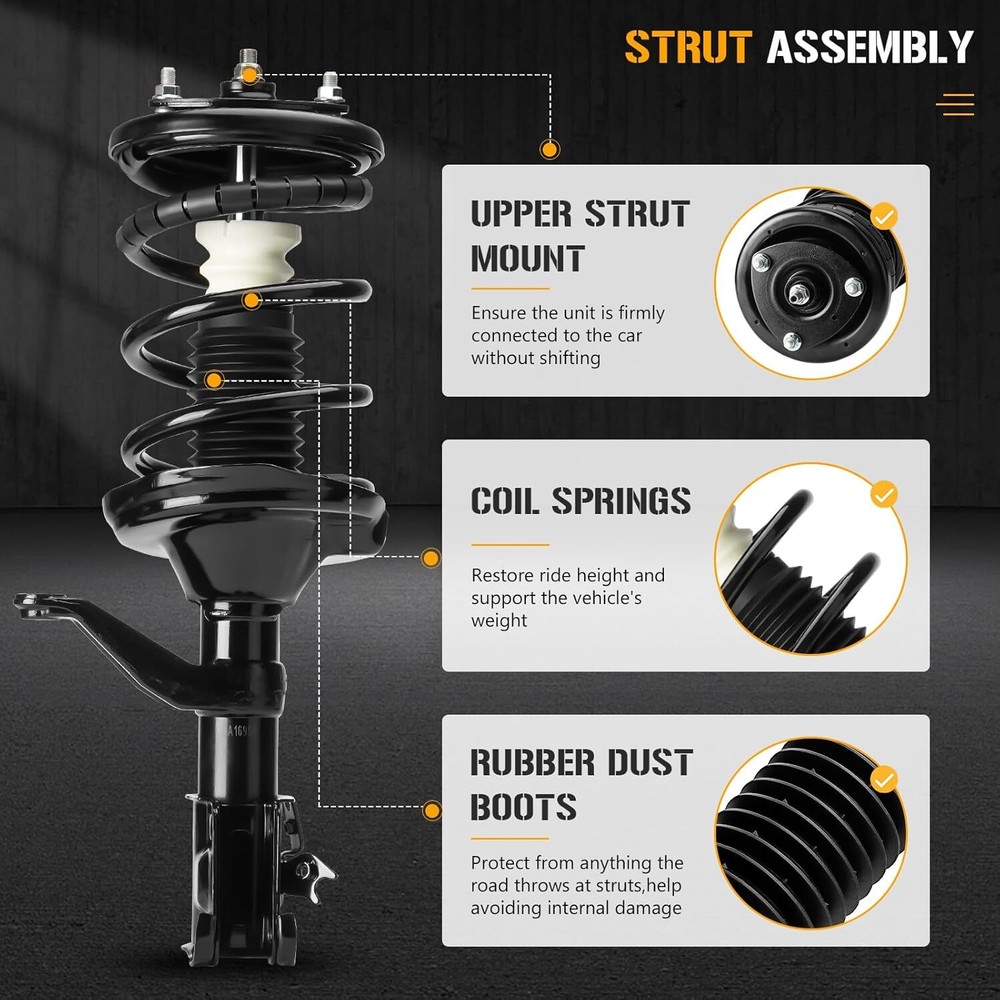 Front Left and Right Complete Strut Spring Shock Absorber Fits for Honda Element