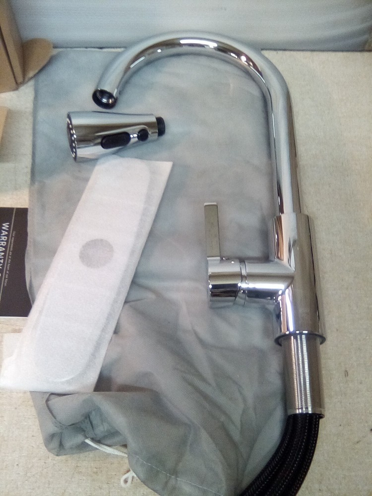 Dreamind Kitchen Faucet Chrome W/ Pull Down Sprayer, 3 Function High Arc Single