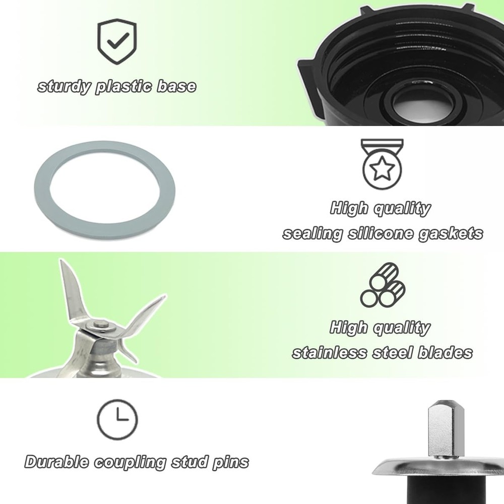 Blender Replacement Parts Kit Ice Crusher Blade Base Cap Coupling Gaskets Set