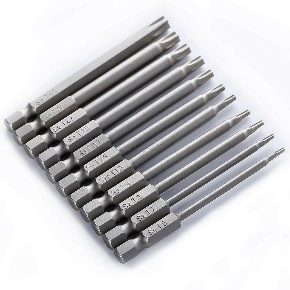 Magnetic Tamper Proof Security Drill Bit Set Torx Screwdriver Flat Head 1/4" Hex