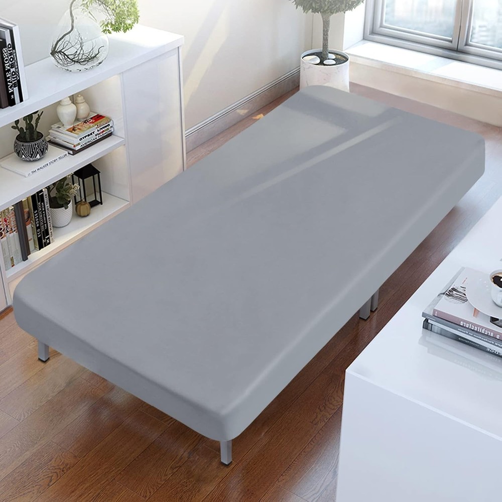 Breathable Gray Microfiber Cot Sheets - Snug Fit for Trifold Mattresses, 9" Deep
