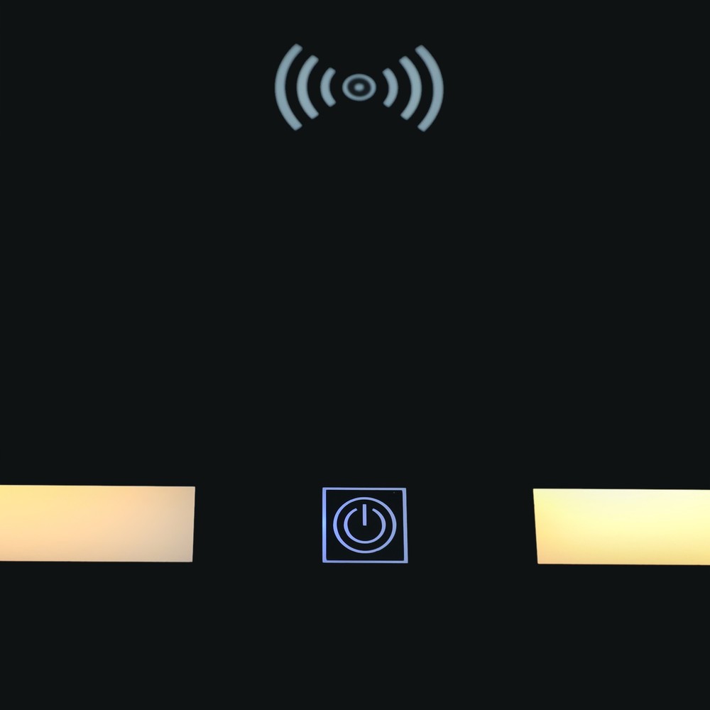 Bedside Table W/Wireless Charging Bluetooth Speaker Smart Nightstand W/Light&USB