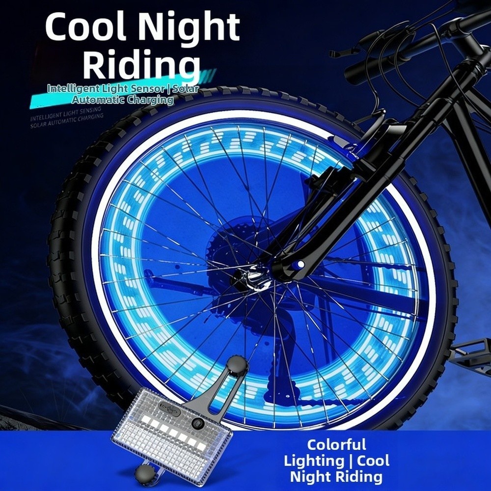 Motion Sensor LED Bicycle Wheel Lights Solar Powered Spoke Decorations Night