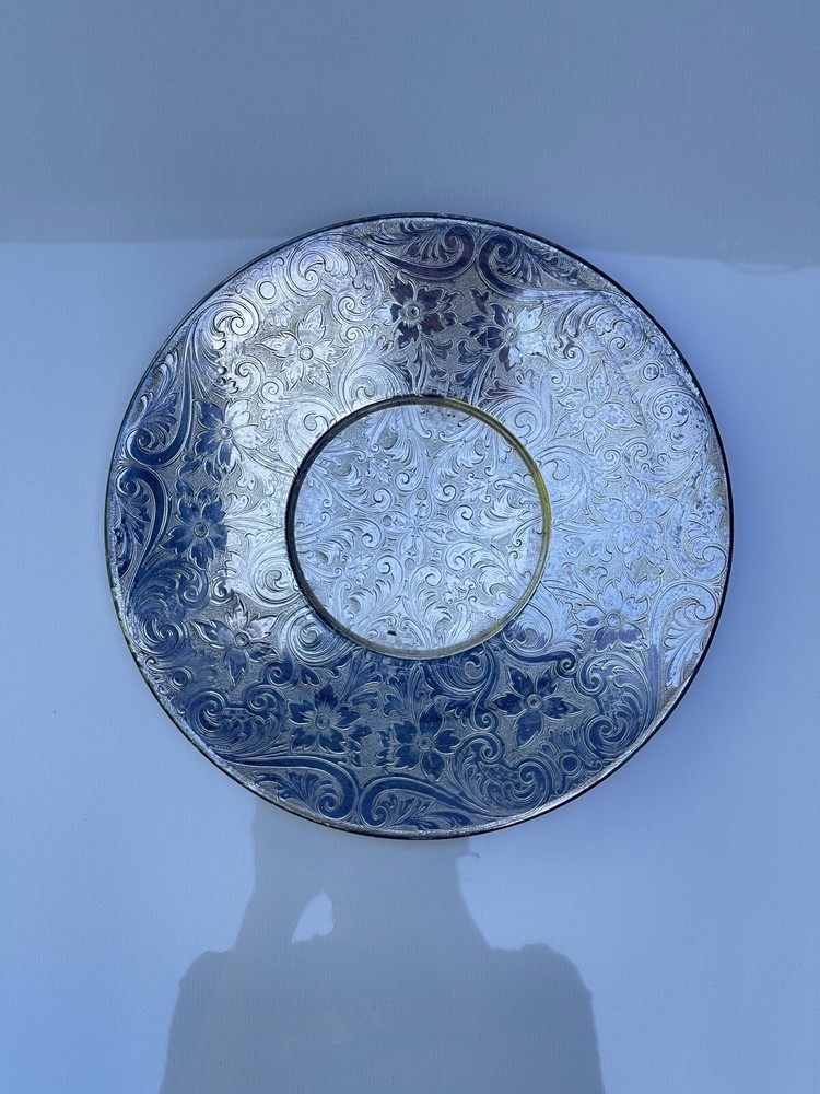 Antique Silver on Copper Academy Engraved Plate 10.5"