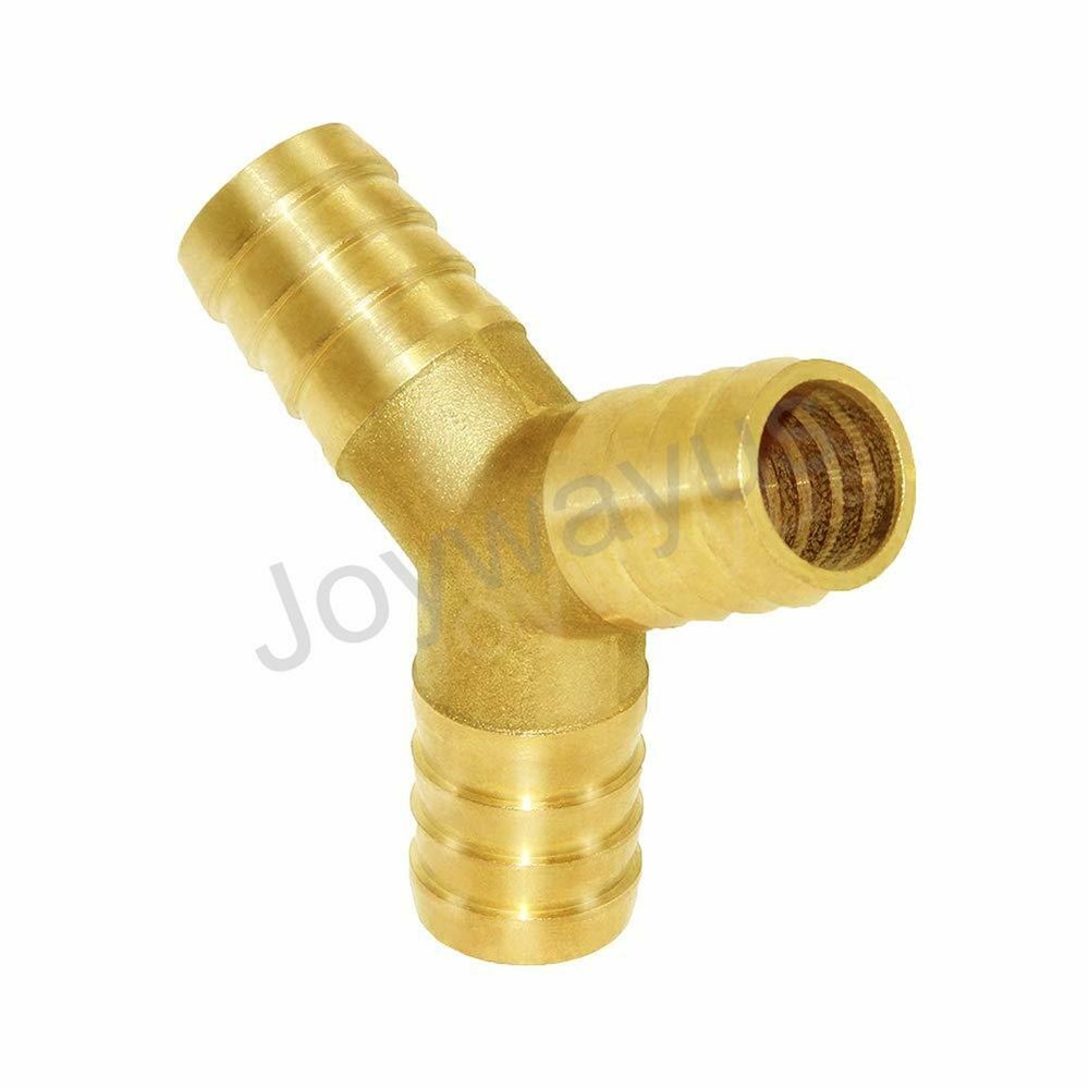 15/32" 12mm ID Hose Barb Y Shaped 3 Way Union Fitting Intersection/Split Brass