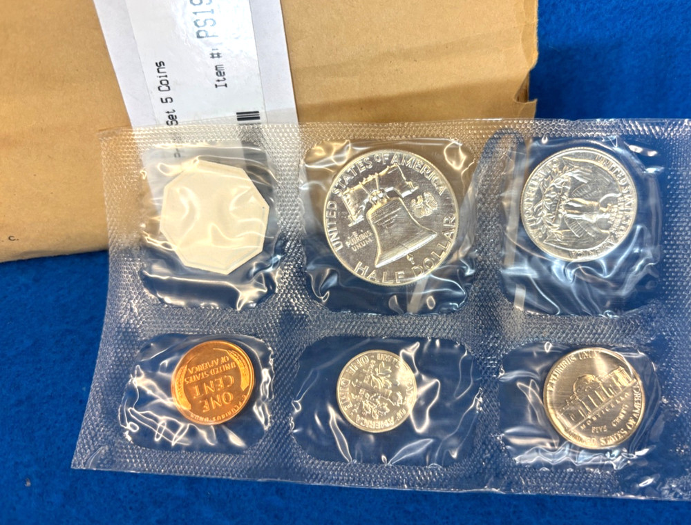 1957 U.S. Silver Proof Five Coin Set Cameo Half Dollar