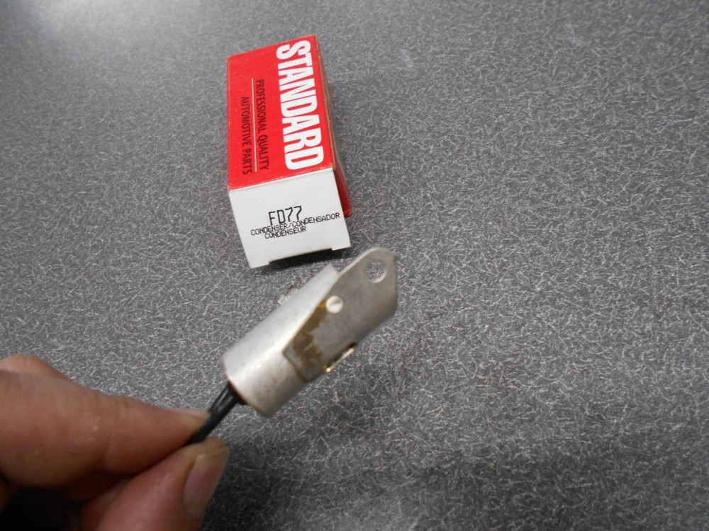 Standard FD77 Condenser, Single Wire. for points ignition system. New, NOS!