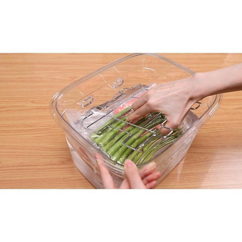Versatile Sous Vide Container W/ Rack Silicone Lid Compatible All Cookers New