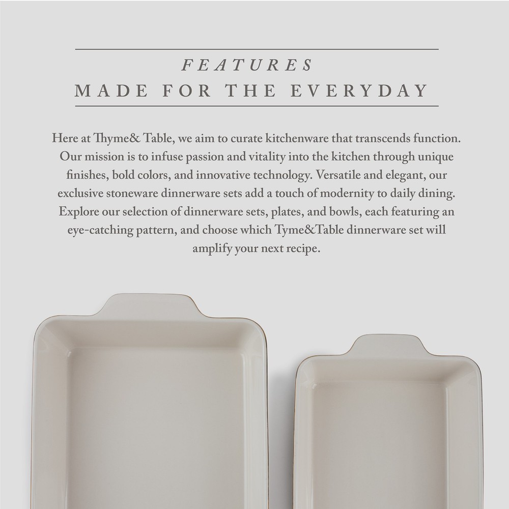 Stoneware Square & Rectangular Baker Blue Pattern 2-Piece Set