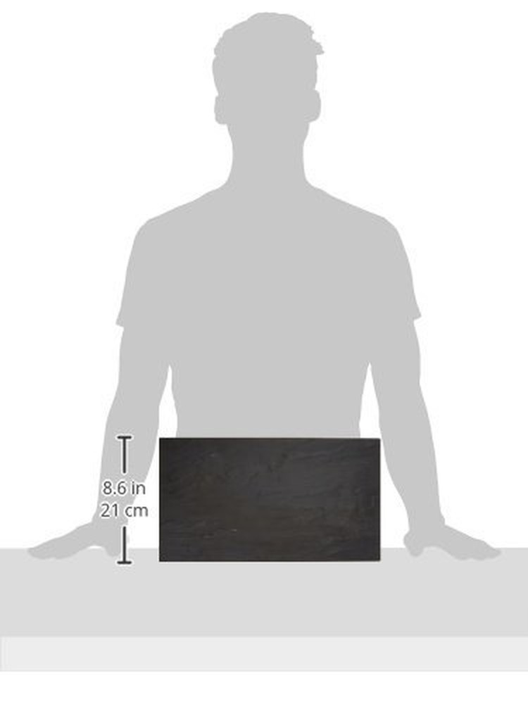 FSLT08 Rectangle Melamine Platter, Faux Slate, Black