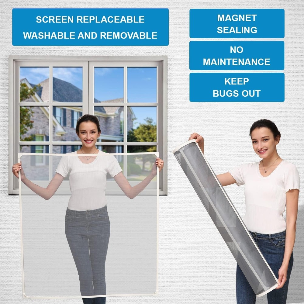 Magnetic Window Screen - Adjustable Size