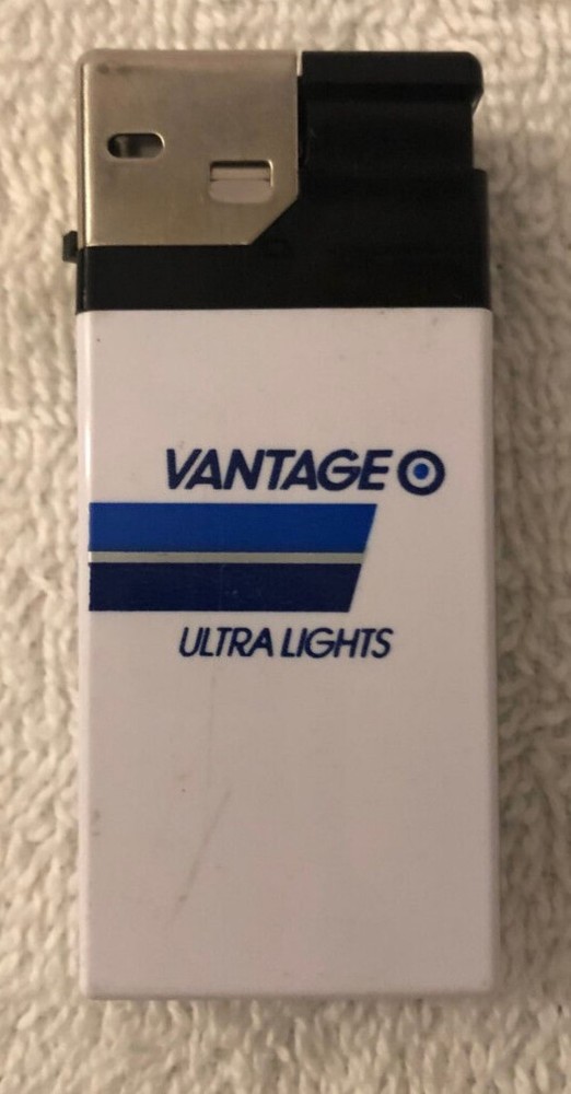 Vantage Ultra Light Cigarettes White Disposable Lighter