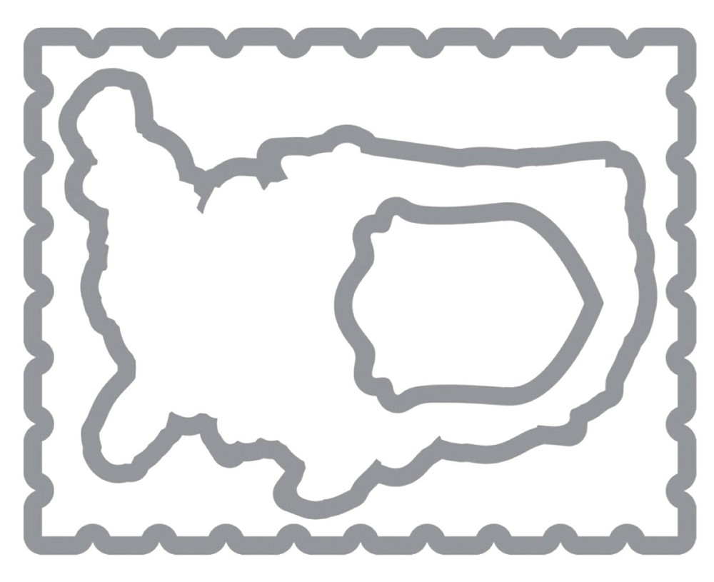 Sizzix Thinlits US Map, Road Sign, Stamp & Postage 4PC set #660328 Retail $19.99