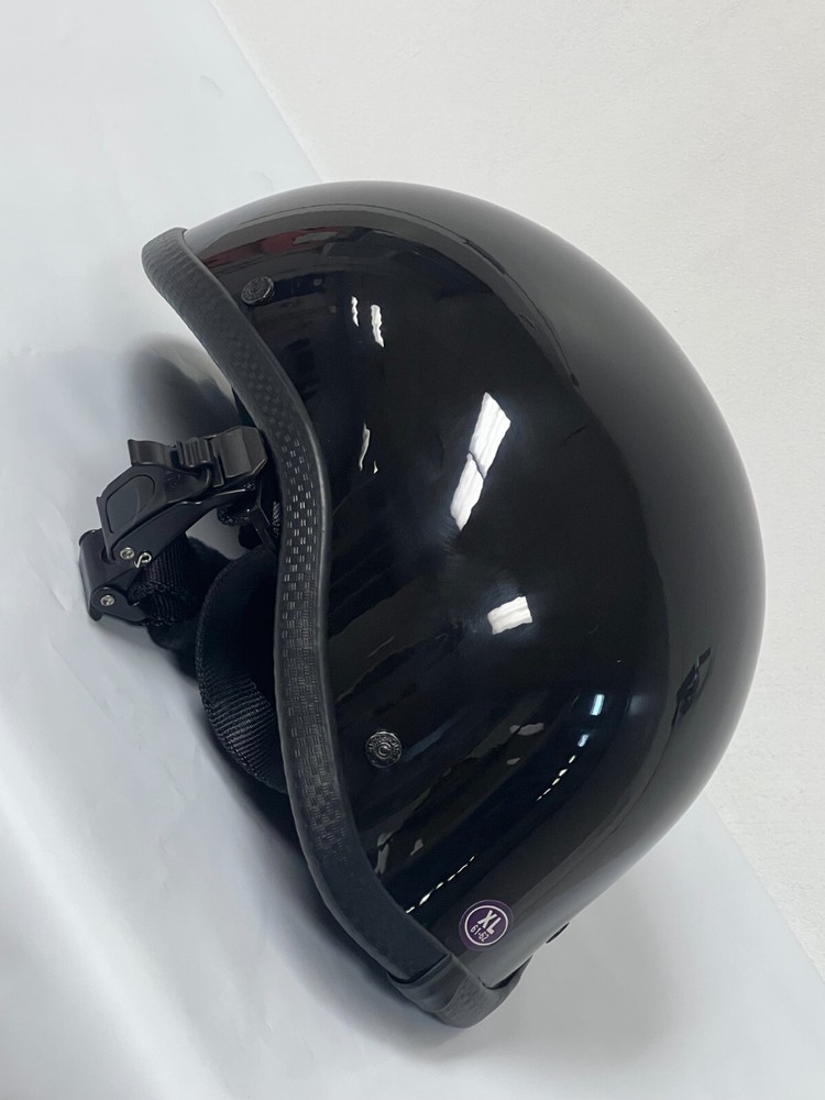 Gladiator Shiny Black Novelty Motorcycle Half Helmet Cruiser biker