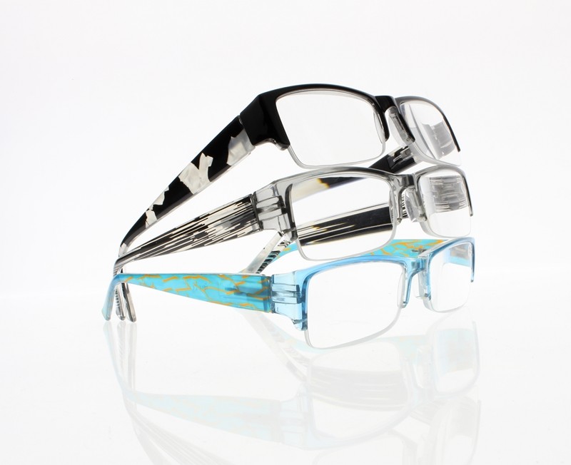 Stylish Colorful Half Rim Reading Glasses Spring Hinges Acetate +1.0~+4.0 Reader